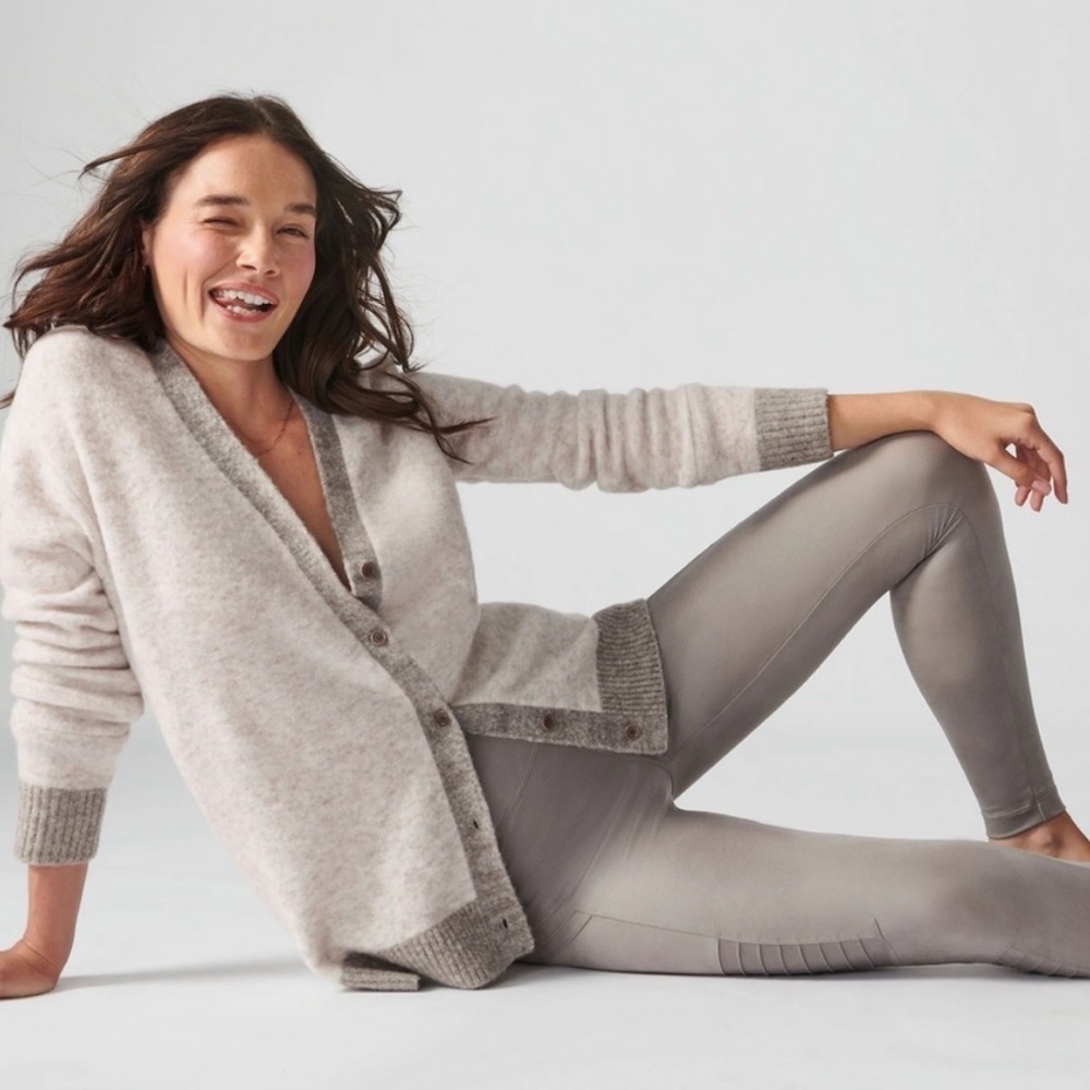 Athleta | Westlake Cardigan Sweater Toasted Brown Heather Size Small - Picture 7 of 7